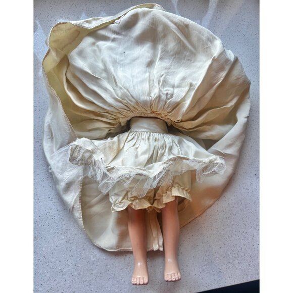 Vintage Effanbee Walker Doll With Moving  Eyes In Lace & Satin Ivory Dress Petti - Picture 7 of 15